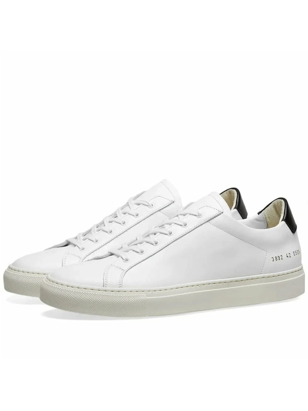 Common Projects Retro Low Leather Sneakers White Black (Men’s 9/Women’s 11.5)
